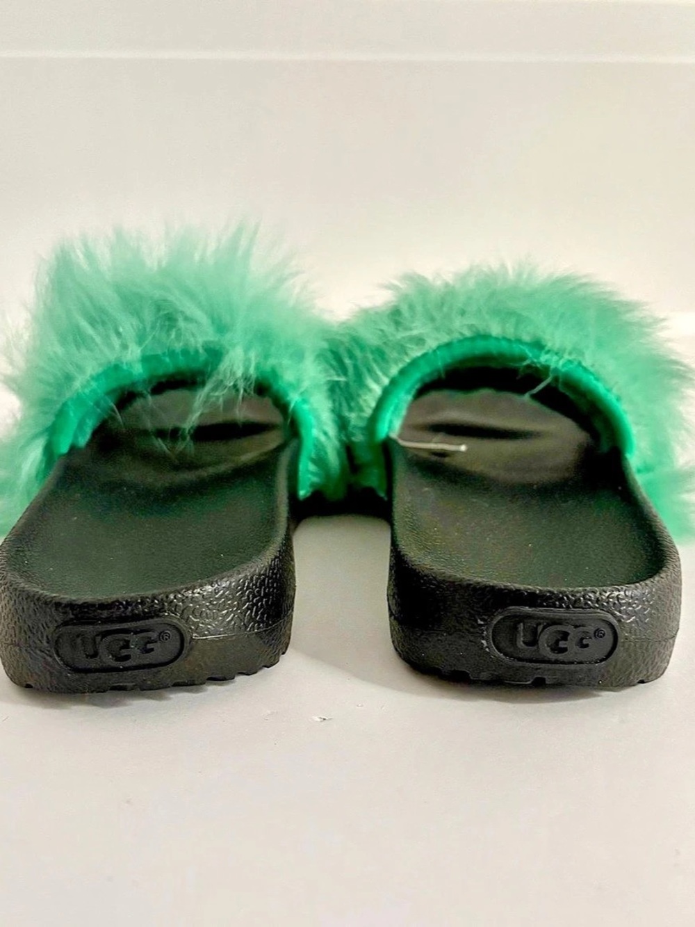 UGG Royale Toscana Sheepskin Fur Slide Sandals - Mint Green - Size 6